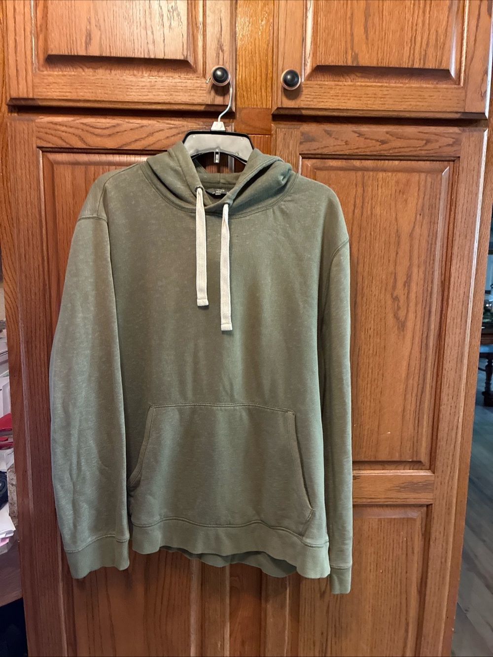 Newport Olive Green Men's Hoodie with Contrast Drawstrings size XL